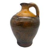 Yellow glazed terracotta pitcher, Spain, 19th century