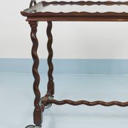 Antique Neo-Baroque Italian Barley Twist Bar Cart Serving Trolley, 1920s