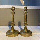 Pair of gilded bronze chandeliers, early XIXs