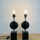 Paire de lampes Philippe Barbier années 70, vintage