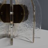 Beautiful Murano glass and brass table lamp, Italy 1950s