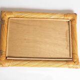 Rectangular rattan mirror