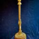 Large adjustable lamp, brass/pink glass, early 20th century.