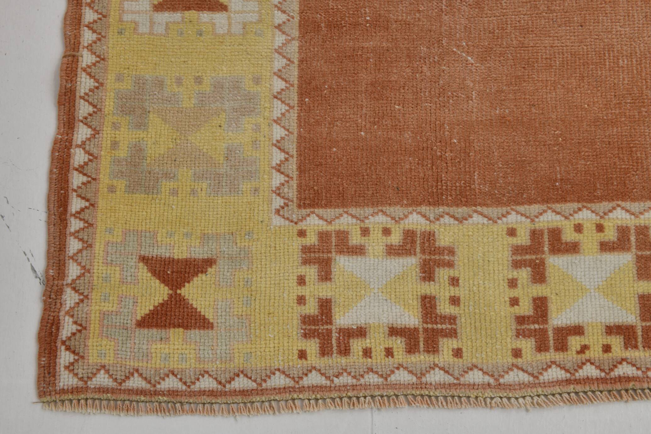 3x11 Pumpkin Orange & Yellow Runner Rug, Handwoven Turkish Runner, 81x344Cm