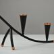 Black Painted Metal Candle Holder with Copper Detailing – Gunnar Ander for Ystad-Metall, Sweden, 1950s