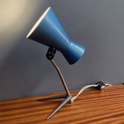 Blue metal desk lamp 1960s