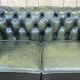 Chesterfield sofa in green leather 2 places from the 70s