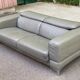 Canapé contemporain 3 places en cuir de buffle gris 200cm