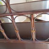 Support buffet bibus woven rattan 2 doors in caning - vintage 60s/70s