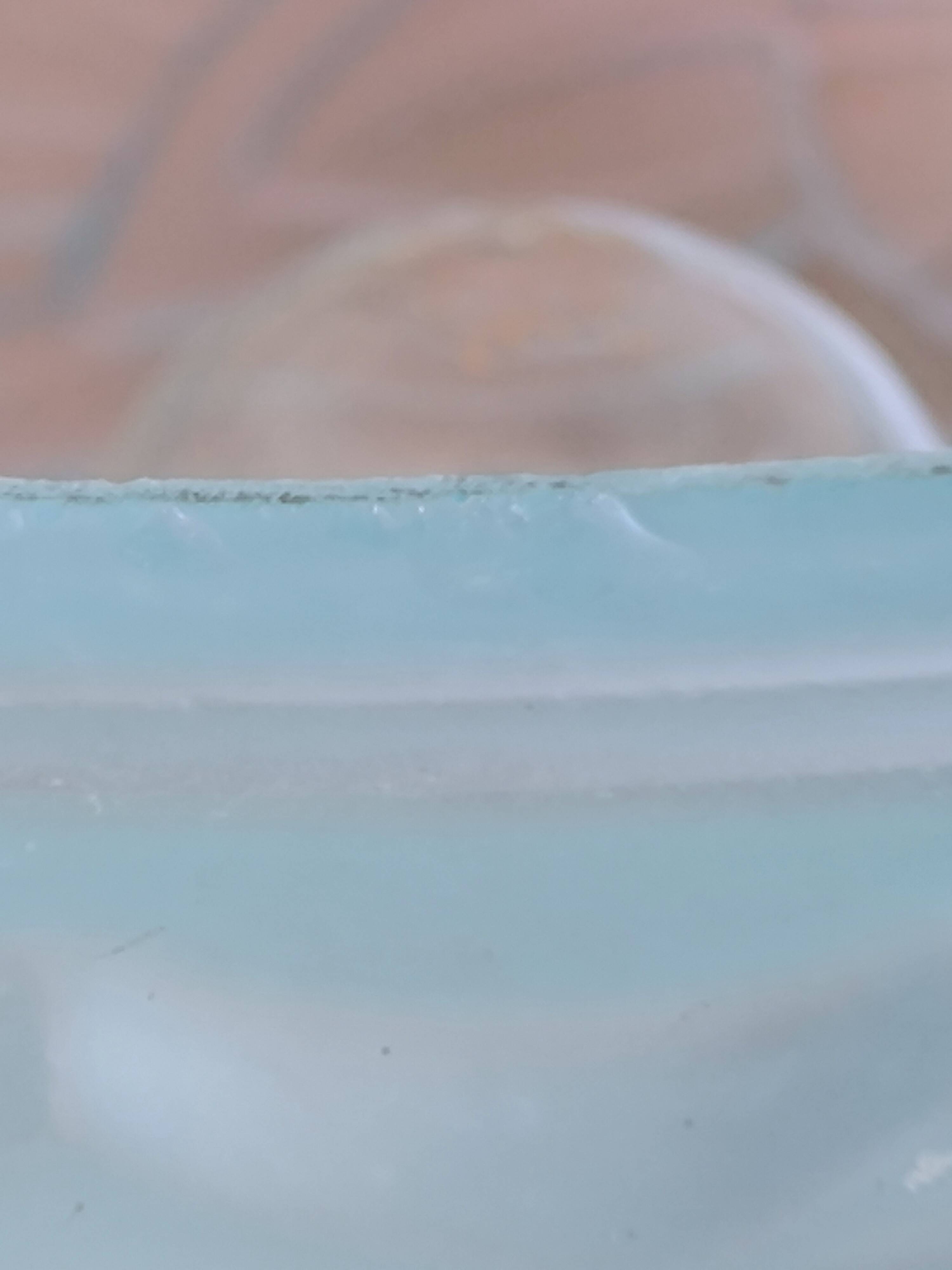 Vintage frosted blue glass pendant light