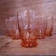 Lot 6 anciens verres à eau vieux rose années 1950