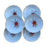 Série de 6 assiettes creuses en porcelaine de Saint Amand