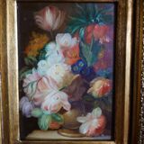 Oil on wood signed gilded frame XX centuries