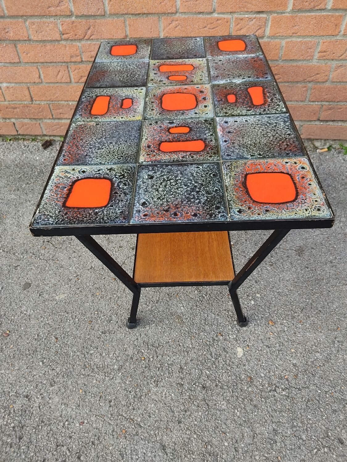 Table basse vintage métal  bois