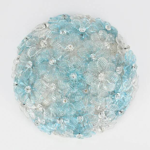 Small Barovier Toso Murano glass ceiling light, 1950s