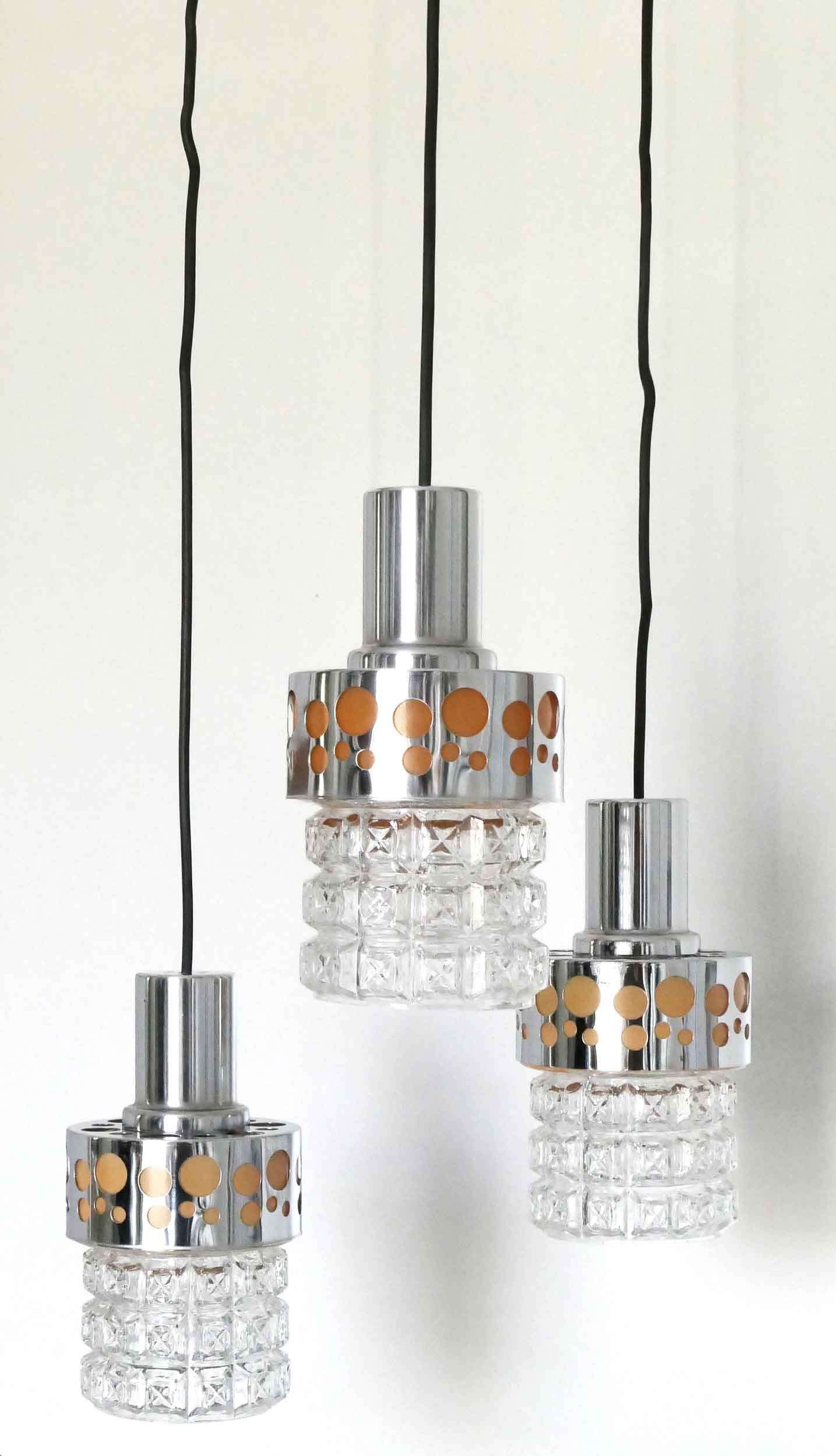 1970s hanging Raak 3 lights