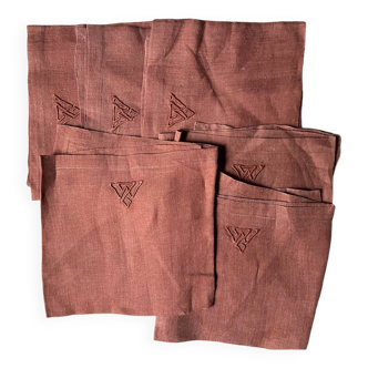 MS MZ Linen Embroidered Napkins