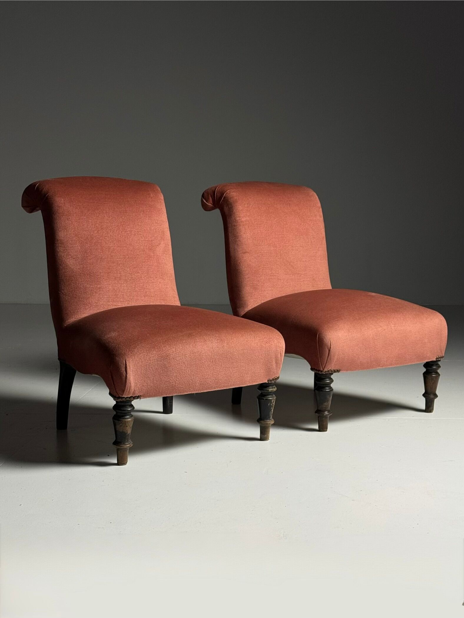 Ensemble de 2 fauteuils à pantoufles français vers 1900
