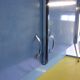 Buffet in blue and yellow formica