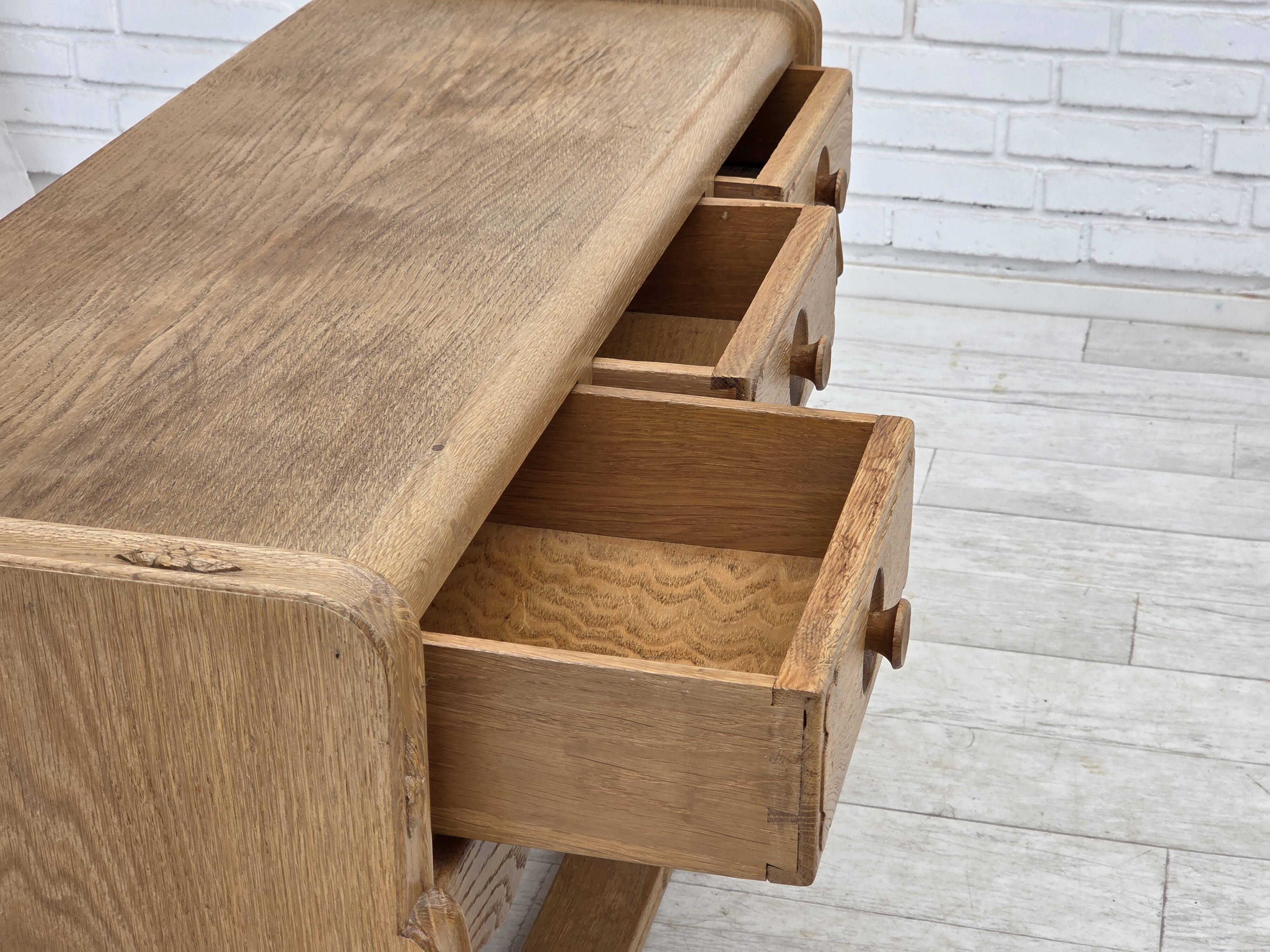 1970s, Danish chest of drawers, oak wood, original good condition.