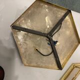 Lot de 2 appliques hexagonales en verre et laiton