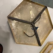 Hexagonal Brass Glass Sconces Set of 2