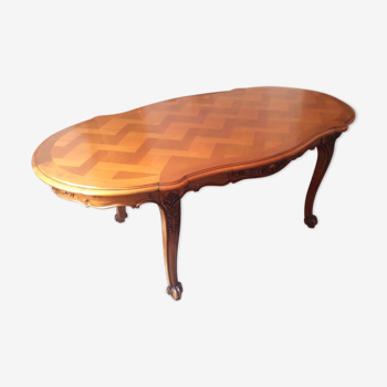 Oval table Louis XV inlaid