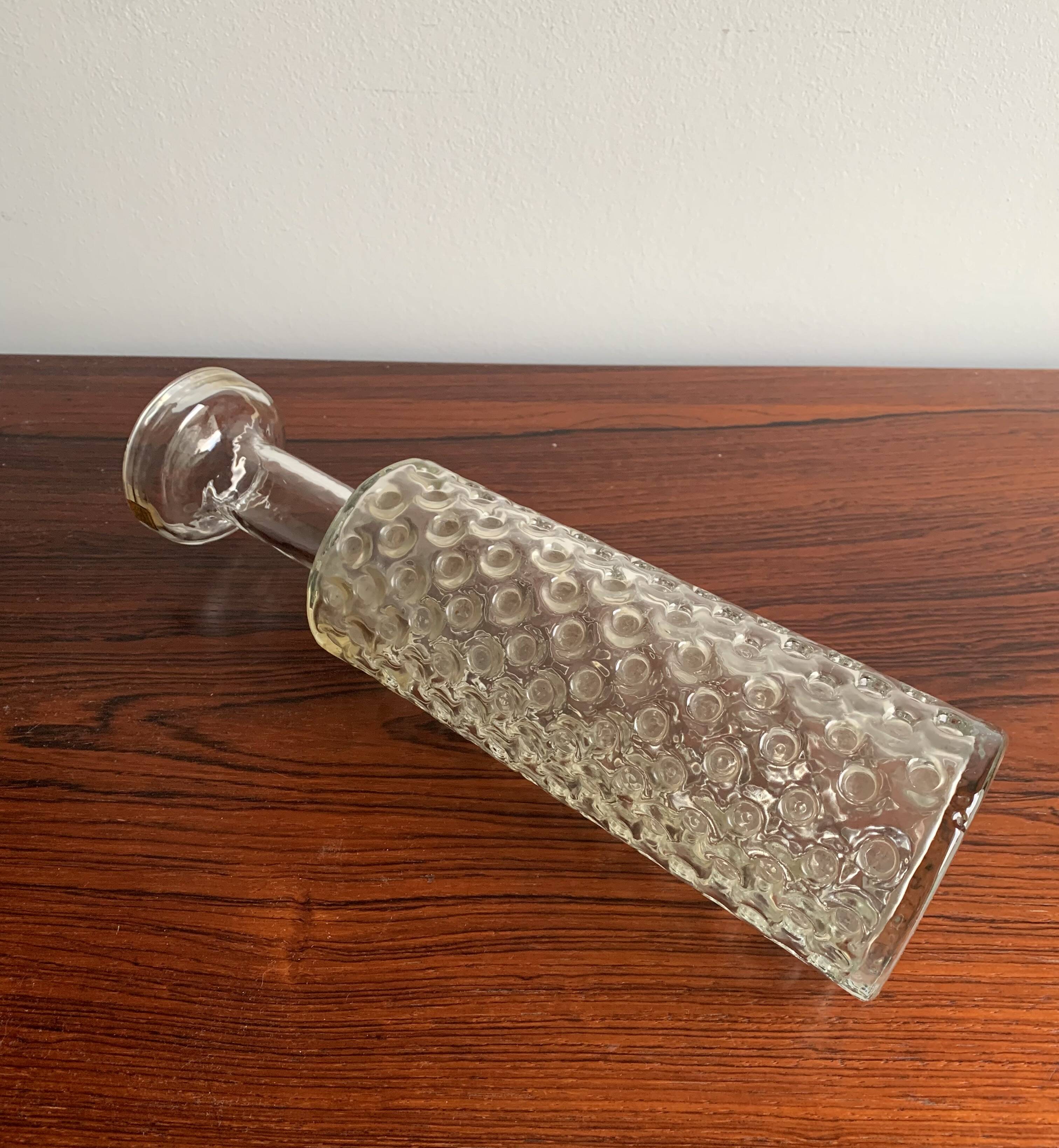 Vintage Textured Glass Vase, 1960s–1970s