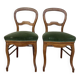 Paire de chaises époque Louis Phillipe en velours vert