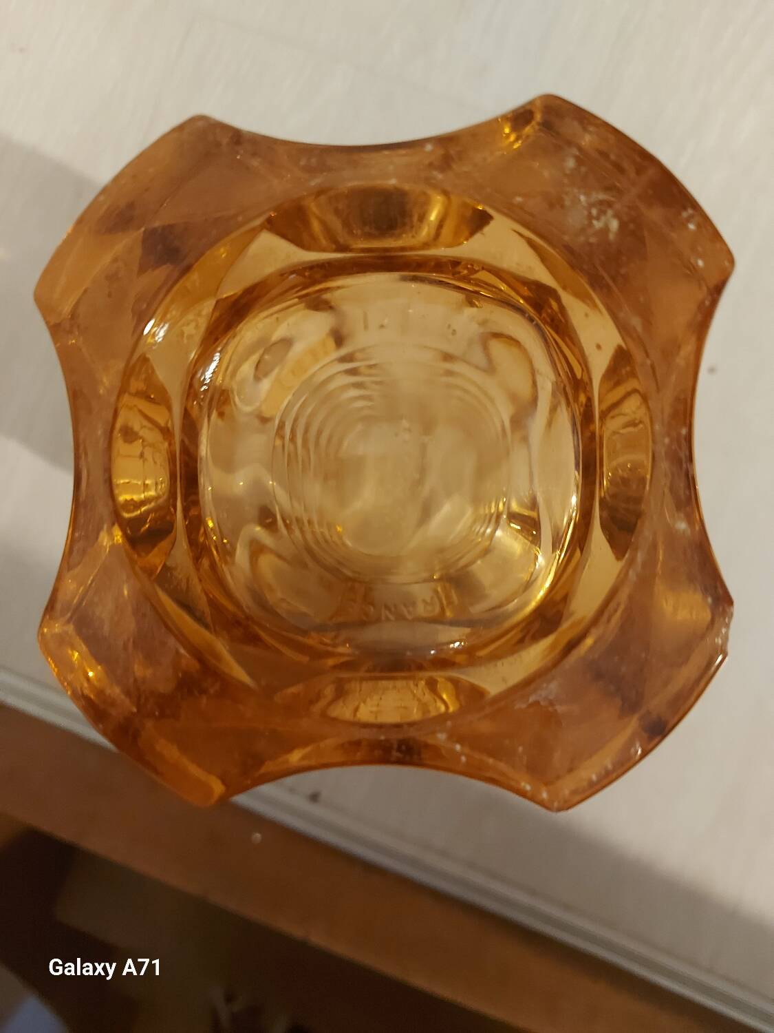 Art Deco vase in amber molded glass