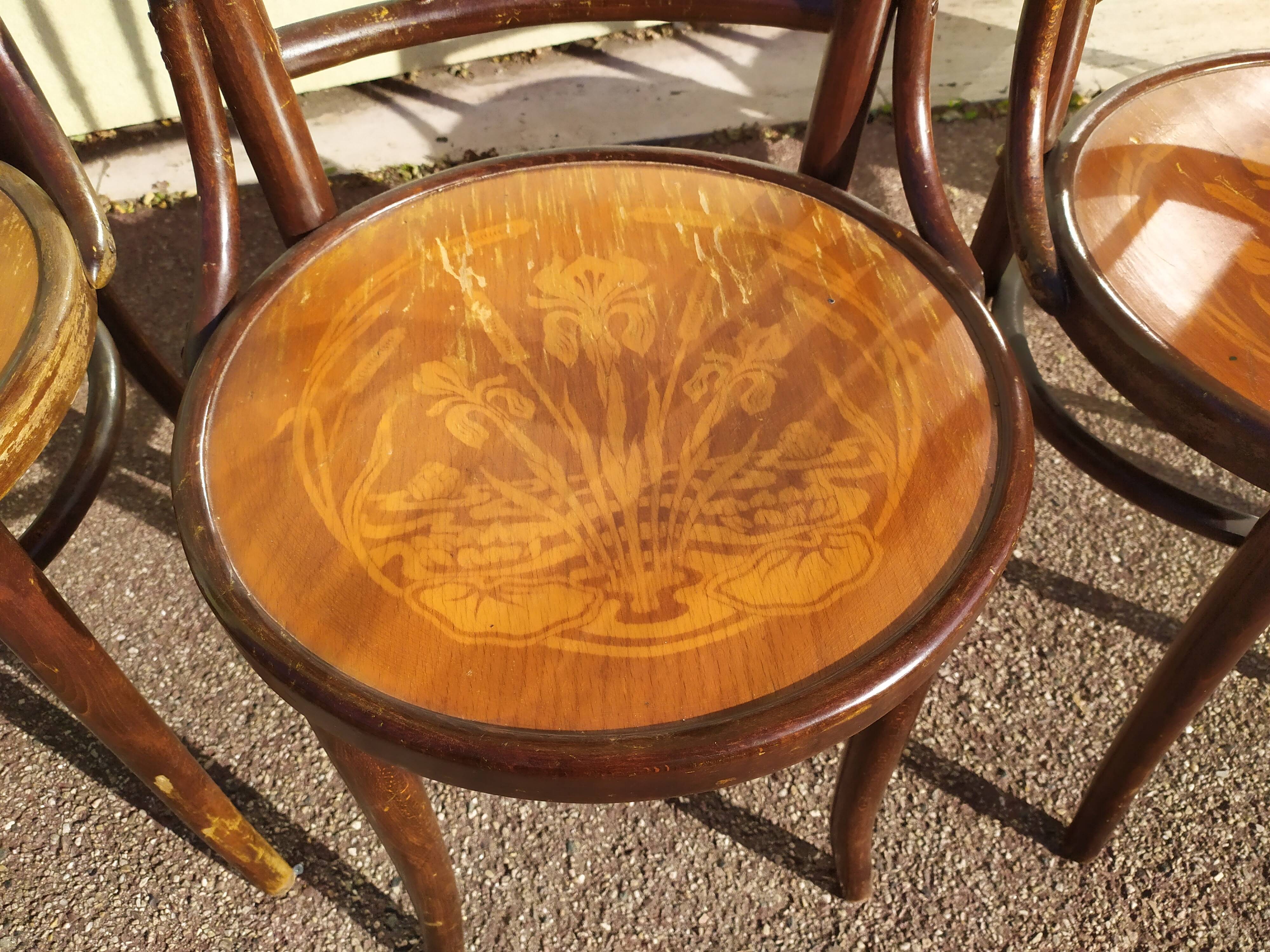 Lot de 6 chaise en bois - bistrot - terrasse - vintage