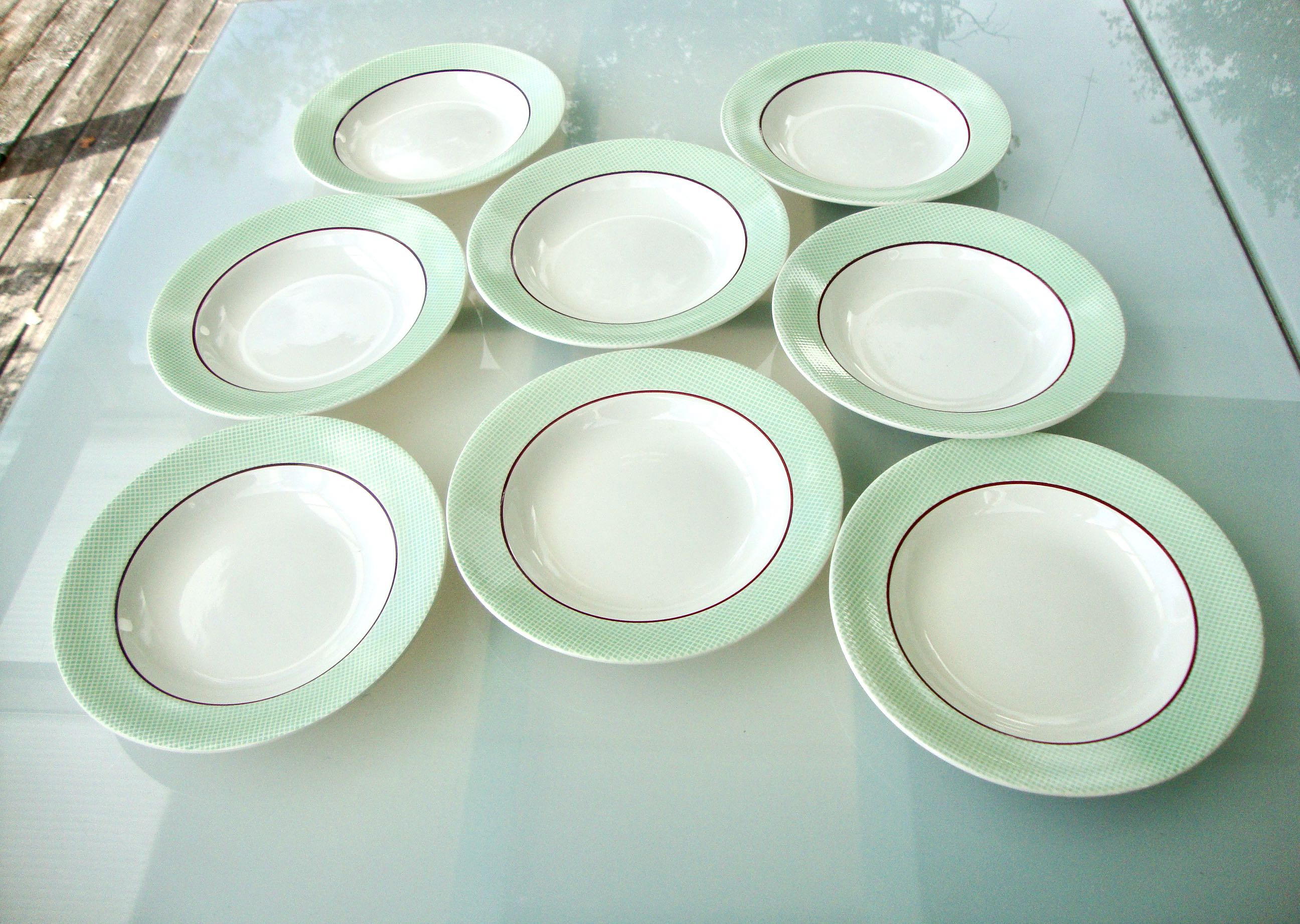 8 hollow plates of Salins earthenware