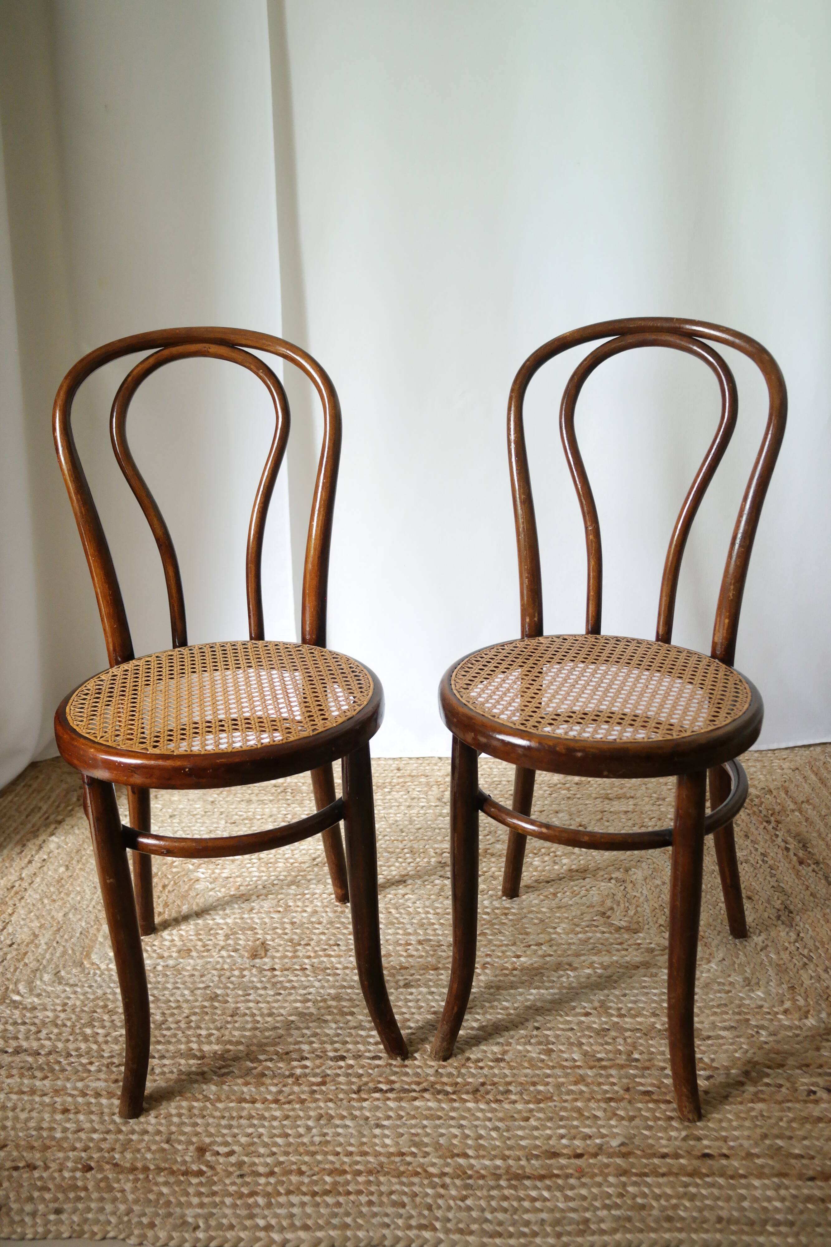 Pair of 20th century Fischel bistro chairs