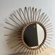 Vintage rattan sun mirror