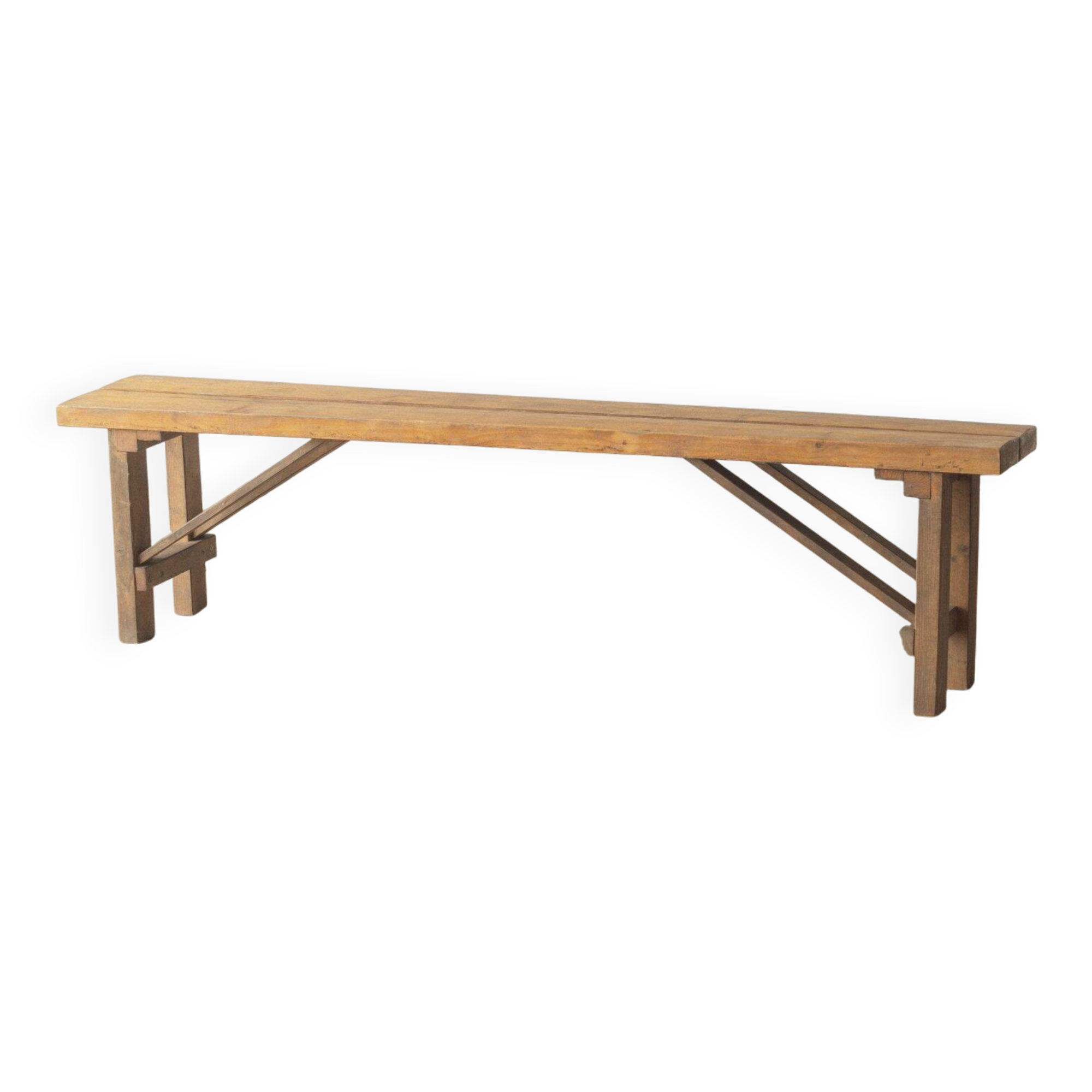 Stained pine bench