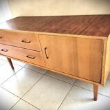 Scandinavian design sideboard in oak and mahogany