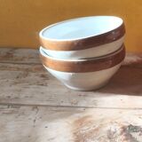 Set of 2 small stoneware bowls from Digoin, rustic serving bowls