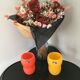 Série de deux vases Léonardo orange et jaune