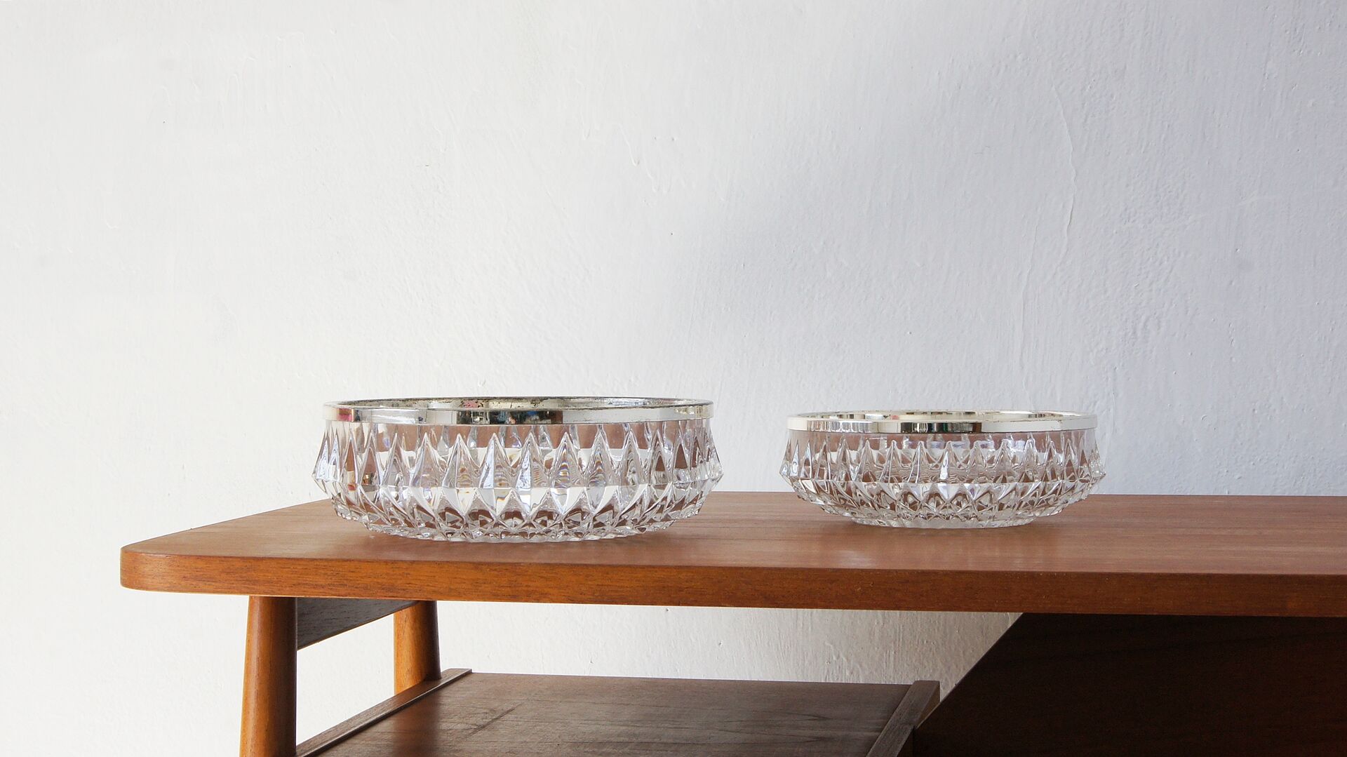 Bowl in Crystal from WMF, 1970, Set of 2