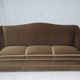 1960s, Danish 3-seater sofa, olive green furniture velour, beech wood.