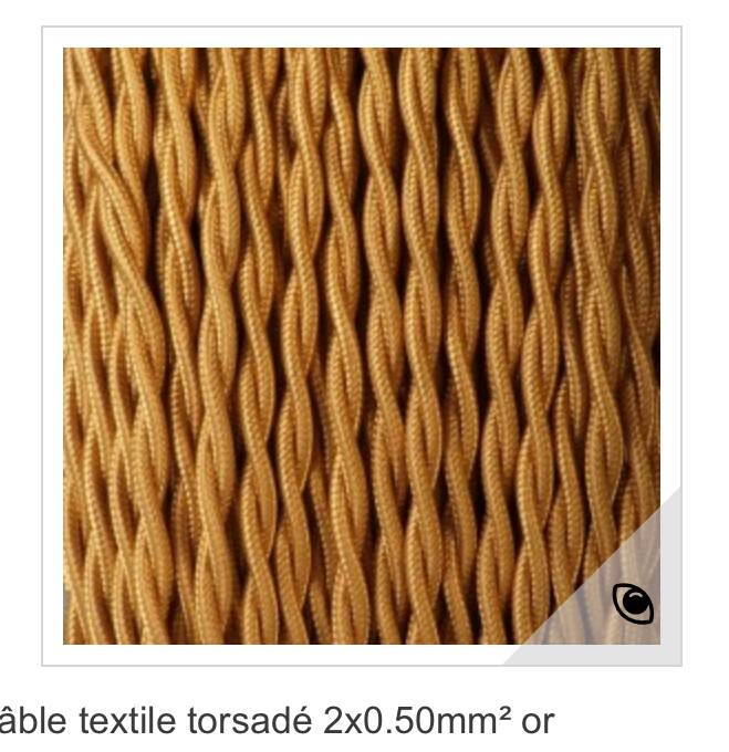 Earthenware lamp, new 2M fabric cable, cotton lampshade