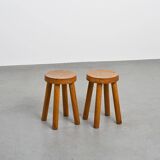 Pair of stools by Charlotte Perriand, Les Arcs, circa 1965