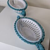 Set of 2 twisted earthenware fruit baskets by Sainte Radegonde, 50s