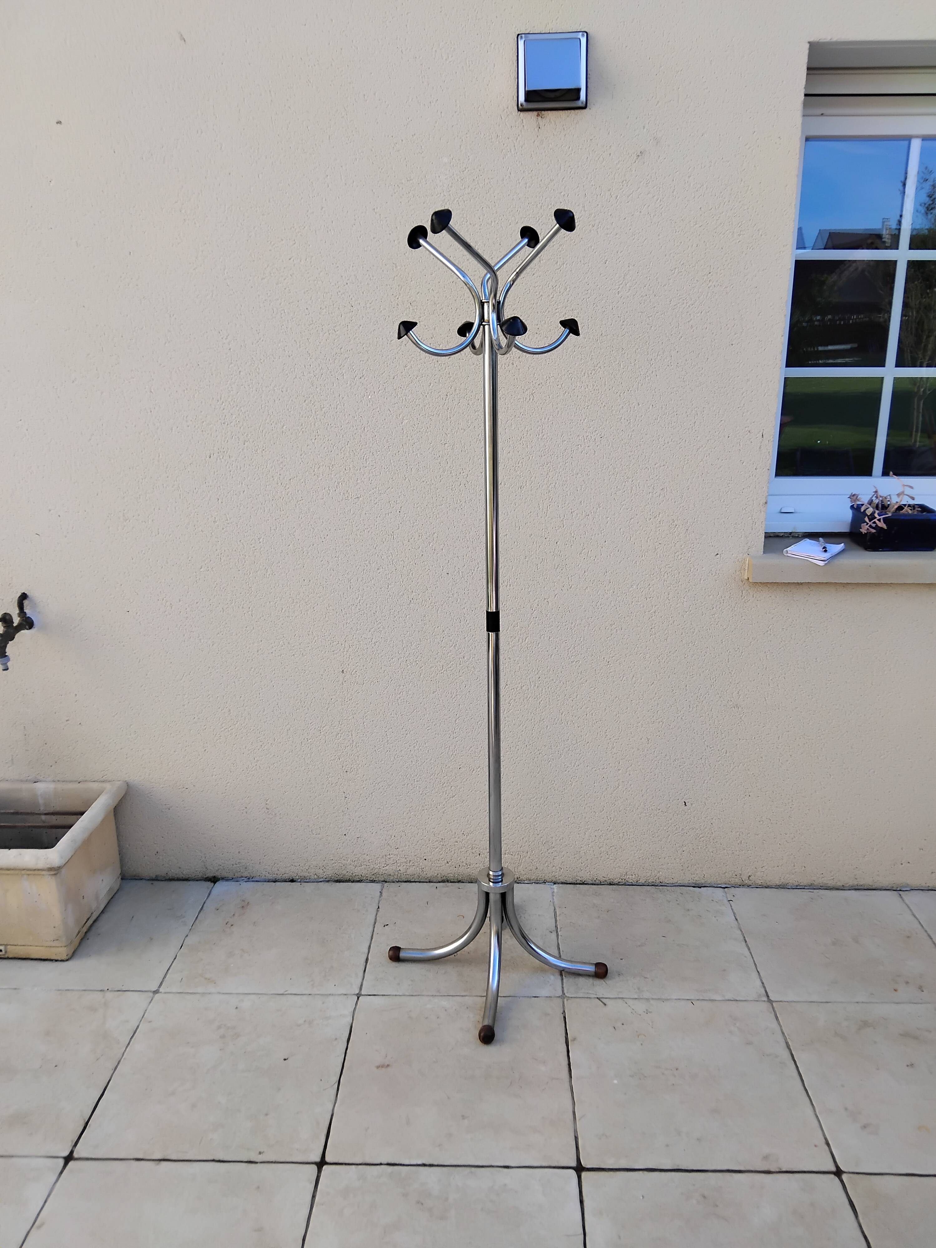 Vintage chrome parrot coat rack from the 60s