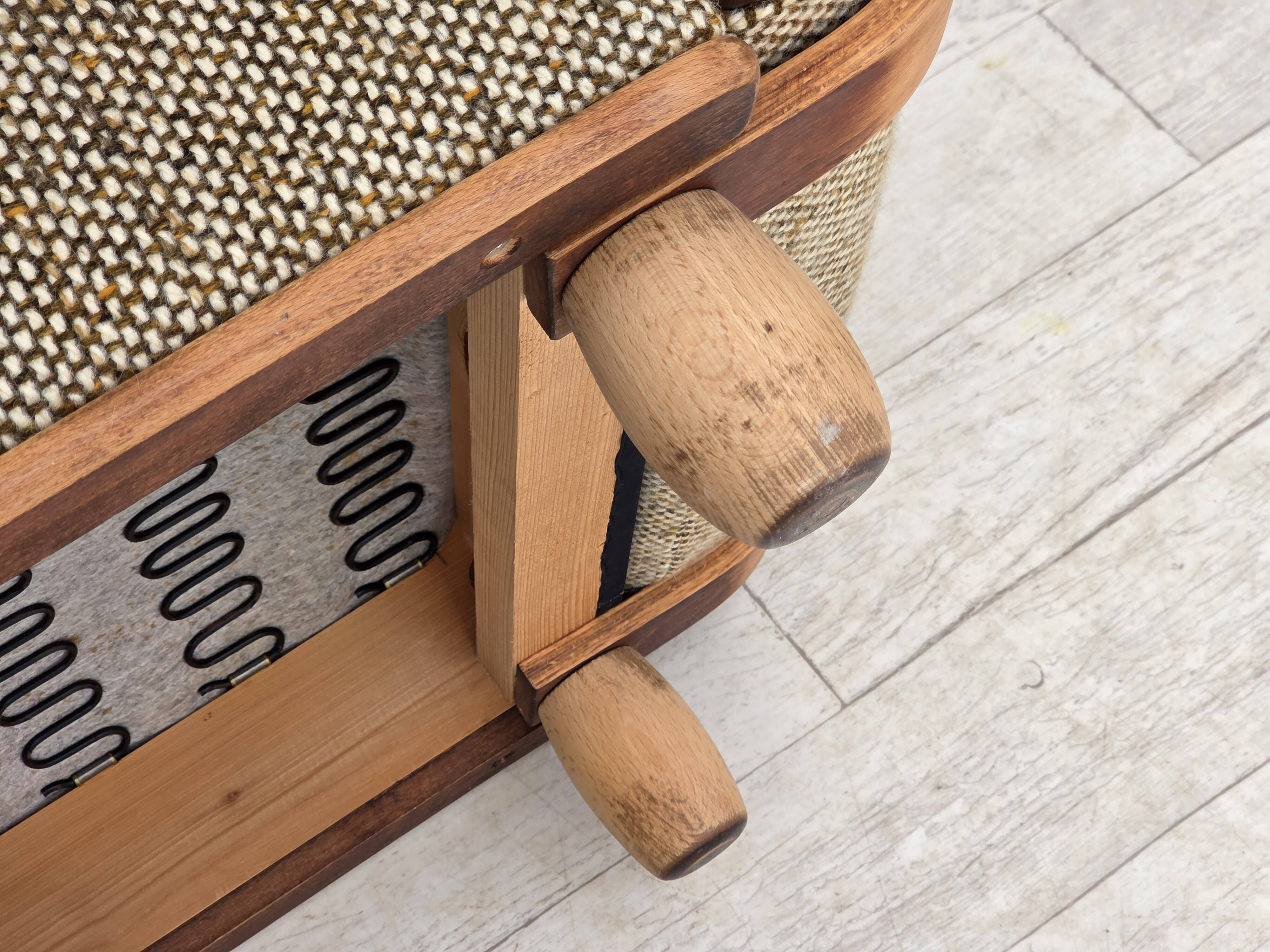 1970s, Danish 2-seater sofa, original condition, furniture wool, bentwood.