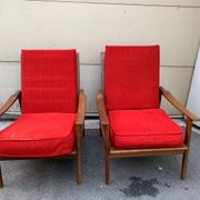 Paire de fauteuils en teck style scandinave, années 70