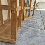 Pair of vintage pine bookcases and shelves, Maison Regain style, 1970s design