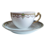 8 Art Deco Sigismond Maas cups Limoges porcelain