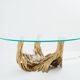 Dining table brass sculpture rock crystals Isabelle Faure 1970