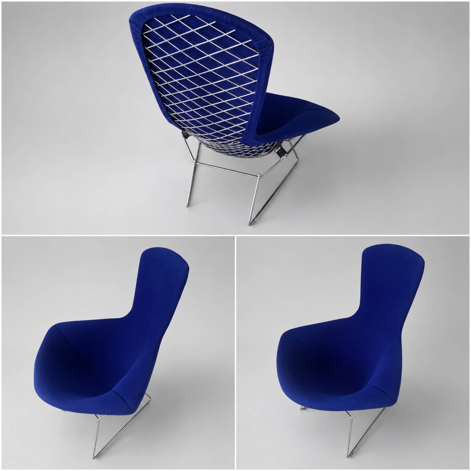 Vintage Knoll armchair – Bertoia model – cobalt blue